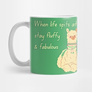 Lispe Alpaca Llama Vicuna Stay Fluffy & Fabulous Seated Mug